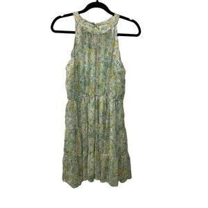 Monteau Los Angeles Floral Print Tiered Knee Length Shift Dress Women's Sz Large